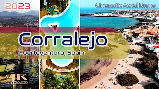 Corralejo From Above - Fuerteventura - Surf Resort Beach City - Canarias - 4K - Aerial Drone 2023