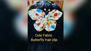 Easy Homemade Butterfly Bow Hairclip/DIY Large Fabric Butterfly Hair Clip #diycrafts #shorts