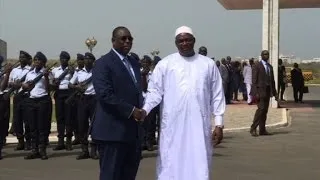 Gambian President Adama Barrow arrives in Dakar