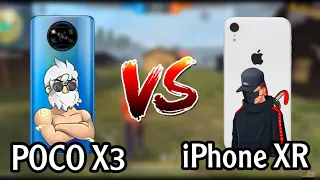 POCO X3 PRO VS iPHONE XR ❄️ FREE FIRE 🇧🇷