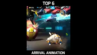 Top 6 arrival animation in free fire 😊 || #shorts #freefire #top5