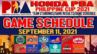 Pba Schedule Today September 11, 2021/pba Game Results/Pba Team Standings