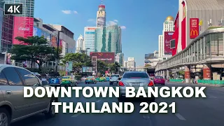 【4K】Driving in Downtown Bangkok Thailand (Jan.2021)