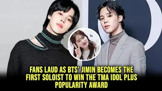 Fans laud as BTS' Jimin becomes the first soloist to win the TMA Idol Plus Popularity Award