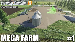 My First day on The MEGA FARM | Farming Simulator 19 | #1