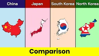 China vs Japan vs South korea vs North korea | East Asia | Comparison | Data Duck
