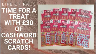 £30 of Cashword Tripler Scratch Cards. Let's give them a try and see how they do!