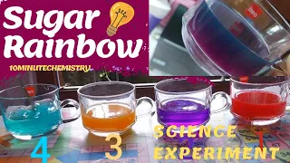 How to make Sugar Rainbow | Easy Science Experiment | Sugar Water Density Experiment