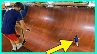 SCOOTERING VS BIGGEST WOODWARD HALF PIPE!