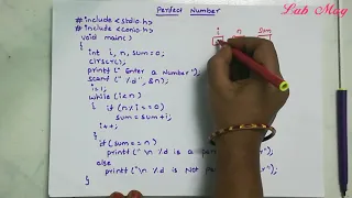 Perfect number program in c || 28 || c programming in telugu