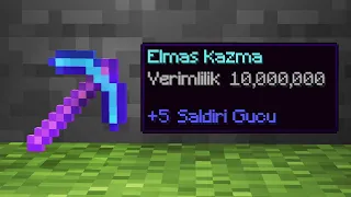 minecraft'ta elmas kazmaya verimlilik 10.000 verirsen nolur?