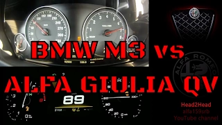 BMW M3 F80 VS Alfa Romeo Giulia QV (MT) acceleration - NEW Head2Head! SERIES