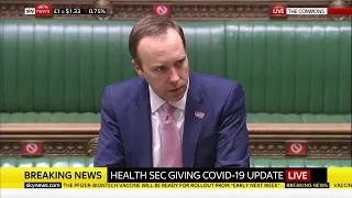 Watch in full: Matt Hancock makes statement to the Commons on Pfizer vaccine rollout