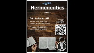 WISL Hermeneutics (English & Tagalog) - Session 1