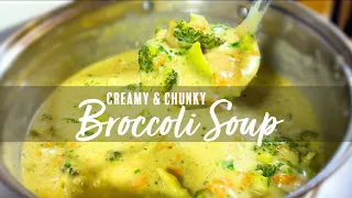 Broccoli “No Cheddar” Soup | Creamy & Chunky Broccoli Soup - No Cheese | Vegetable Soup