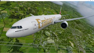 Emirates PMDG 777 Landing at Amsterdam (EHAM) P3D