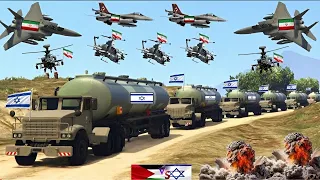 Irani Fighter Jets Drones &War Helicopters Destroyed Israeli Army Weapon &Oil Supply Convoy in GTA 5