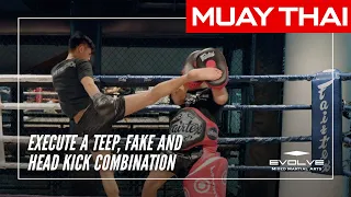 Muay Thai | How To Execute A Teep, Fake And Head Kick Combination