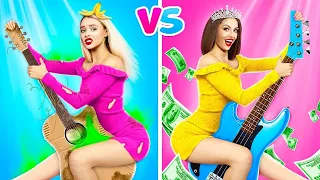 Desafío de alimentos ricos vs pobres | Momentos divertidos chica rica y pobre por RATATA BRILLIANT