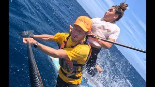 Downwind Foiling Crash 2 Miles off Maui's North Shore