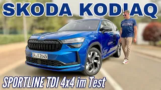 Skoda Kodiaq: Der TDI 4x4 als Sportline im Test | Was kann der Bruder des VW Tiguan? Review | 2024