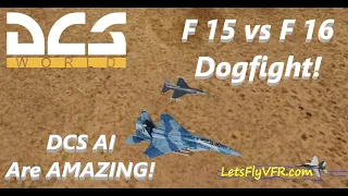 DCS World Air to Air Combat  F 15 Vs F 16 | Dogfight Combat |  The NEW AI are a Challenge!