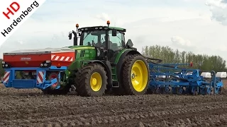 John Deere 6210R | GPS | Monosem 12 rijer | Schimmel | Mais zaaien | Maize seeding | NL.