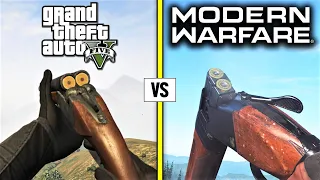 Call of Duty MODERN WARFARE vs GTA 5 (First Person) — Weapons Comparison