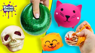 What's Inside Squishy Toys! What's Inside Skeleton And Glitter Ball Squishy?