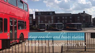 stage coaches and buses station in Grantham, Lincolnshire UK