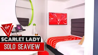 Solo Sea View | Virgin Voyages Scarlet Lady | Full Walkthrough Room Tour & Review 4K