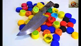 como hacer MANGO para CUCHILLO con TAPITAS PLASTICAS muy FACIL !!! RECICLAJE e ideas con TAPITAS