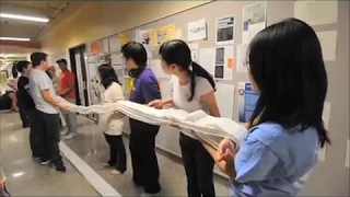 Students break paper folding record