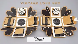 Vintage Explosion Box Tutorial (MINI) || Hộp quà tình yêu cổ điển - NGOC VANG Handmade
