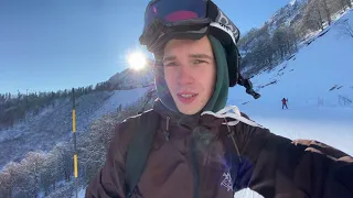 iphone 11 4k 60fps snowboarding. Роза хутор. Трасса горизонт, полный спуск