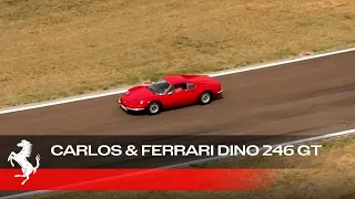 Carlos Sainz Driving a Ferrari Dino 246 GT