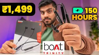 LONGEST Battery Neckband with Hi-Fi Sound 😍 - boAt Rockerz Trinity Unboxing