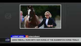 Zara Tindall Runs With Her Horse At The Badminton Horse Trials