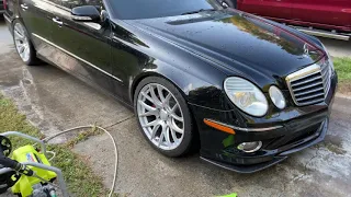 Day one: Mercedes W211 lowered and finally getting a bath