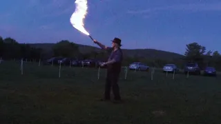 Fire Whip Under Stars