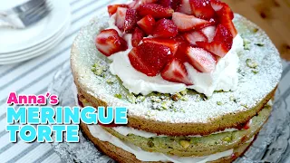 A Strawberry & Pistachio Meringue Torte for your Dinner Party! | Anna's Occasions