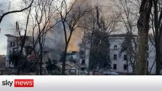 Ukraine War: Mariupol theatre 'sheltering hundreds' bombed