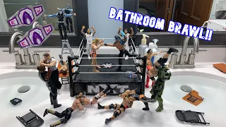 Tag Team Bathroom Brawl WWE Action Figure Match!