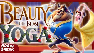 🌹BEAUTY and the BEAST YOGA🧘‍♂️Read the Love story | Reading practise | Brain Break for kids