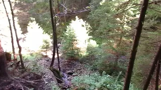 Україна обрив водоспад в лісі Кузьминець гори Карпати