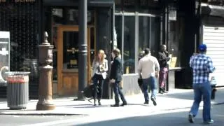 Jesse Eisenberg & Isla Fisher filming "Now You See Me" in NYC