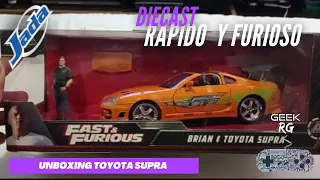 Unboxing Toyota Supra Jada 1:24 (20 cm) con la figura de Brian O'Coner de Rápido y Furioso