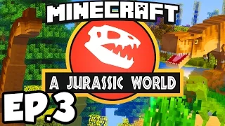 Jurassic World: Minecraft Modded Survival Ep.3 - WORKING SMELTERY!!! (Rexxit Modpack)