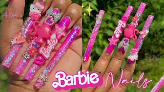 BARBIE KAWAII NAILS 🎀🌸✨ | LONGEST NAILS I’VE EVER DONE 😱 |  BARBIE NAIL SERIES PT 2