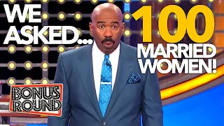 WE ASKED 100 MARRIED WOMEN! 1HR FUNNY ANSWERS & MORE With Steve Harvey On Family Feud USA